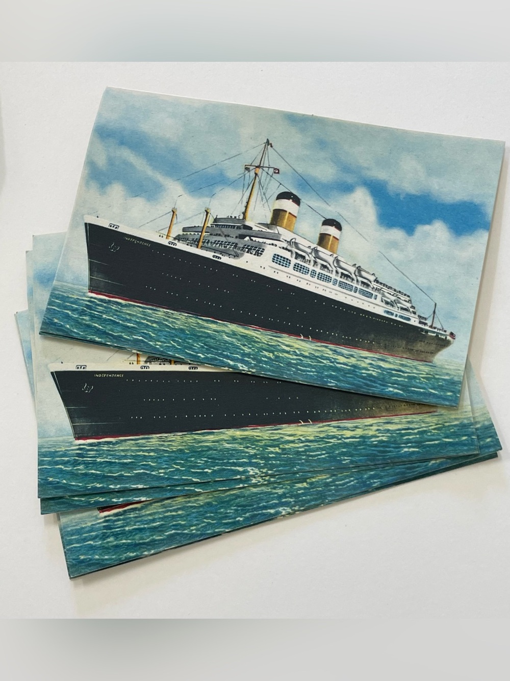 Set of 6 Vintage American Export Lines Postcards SS Independence